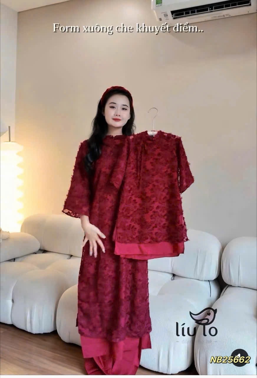 Sét áo dài lông mịn nb bé gái