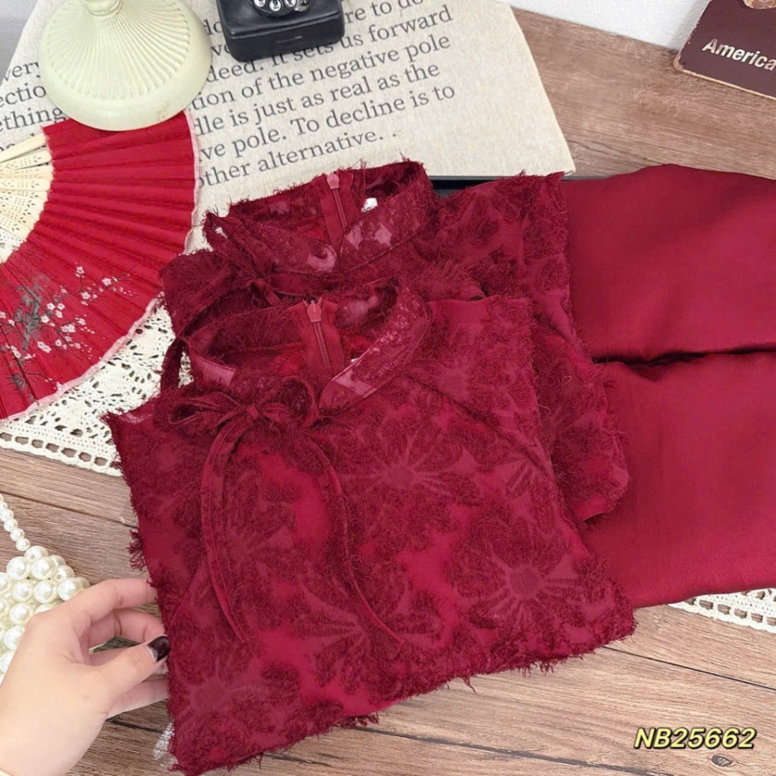 Sét áo dài lông mịn nb bé gái