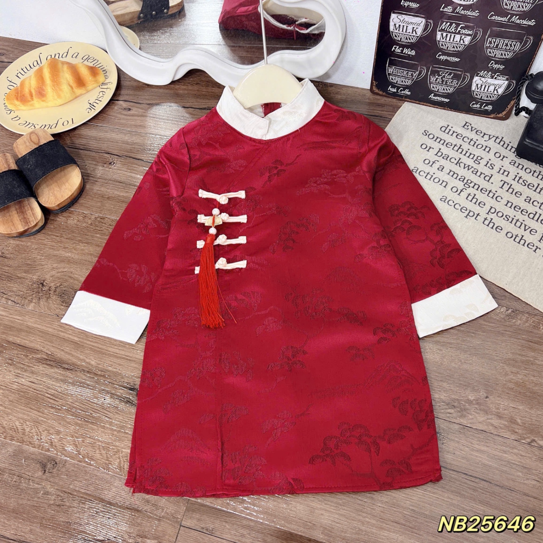 Áo dài lụa gấm đẹp ( không quần) nb cho bé trai