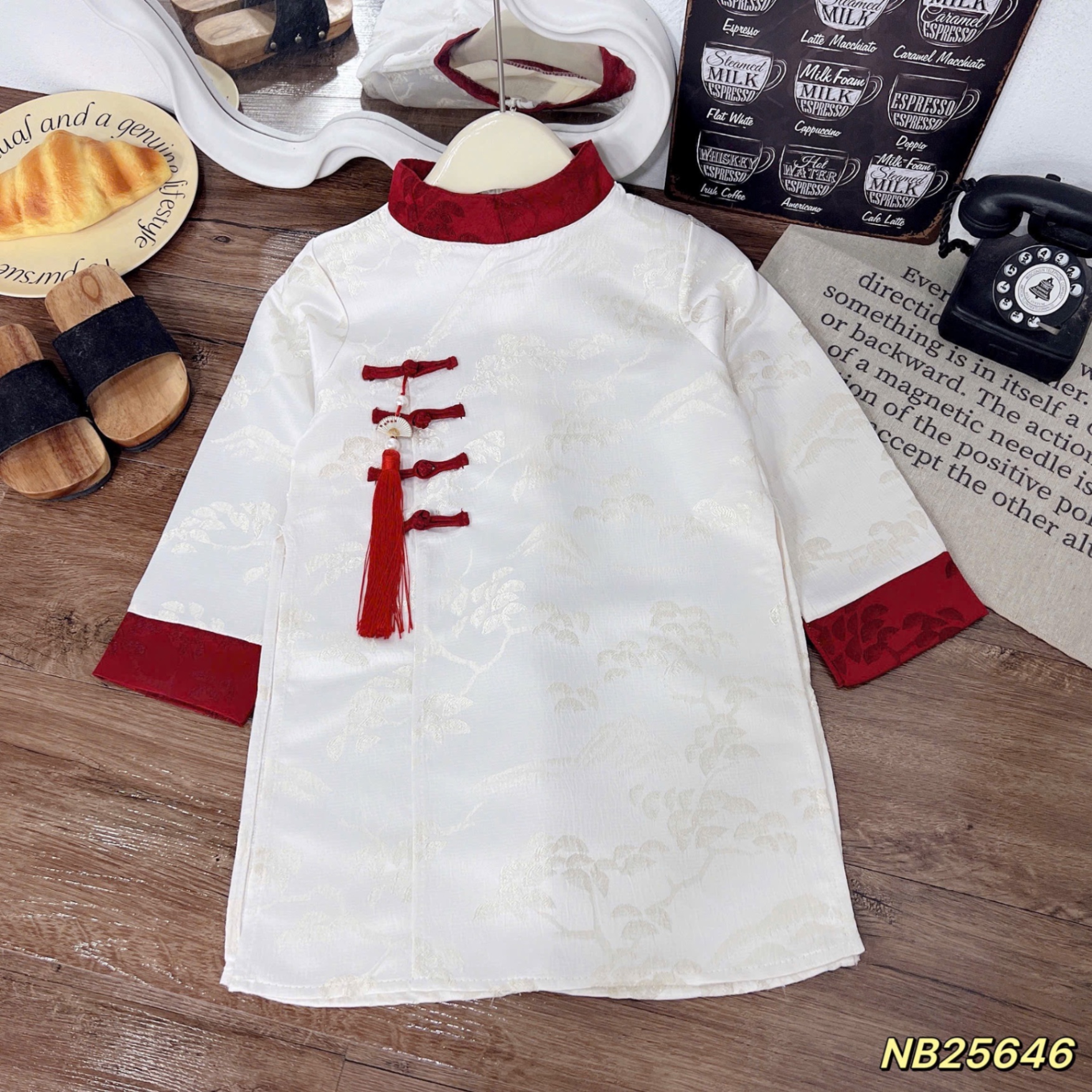 Áo dài lụa gấm đẹp ( không quần) nb cho bé trai