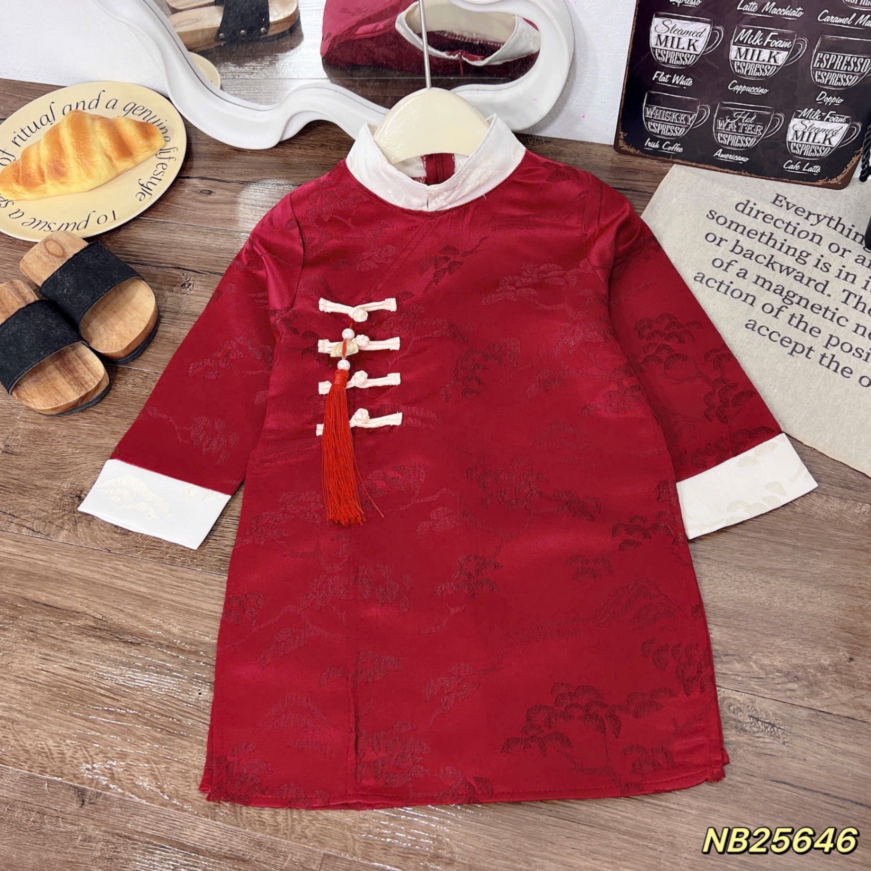 Áo dài lụa gấm đẹp ( không quần) nb cho bé trai