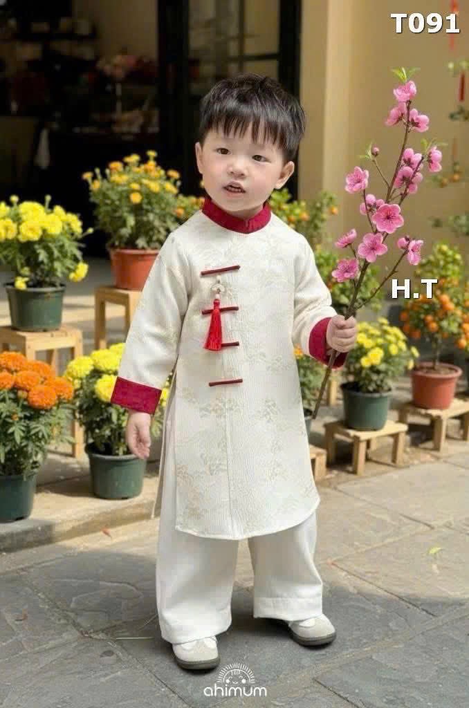 Áo dài lụa gấm đẹp ( không quần) nb cho bé trai
