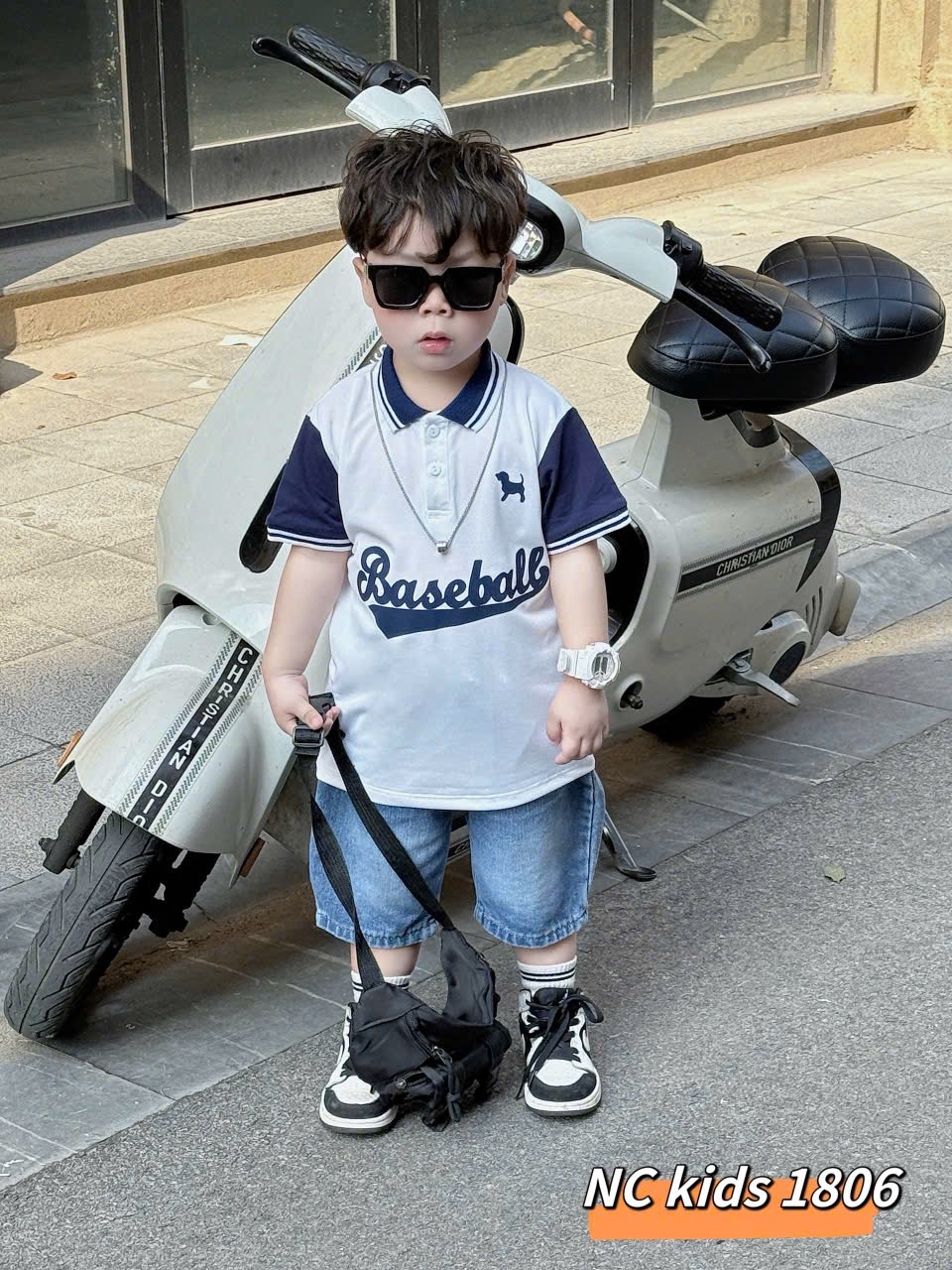 Sét bộ baball quần sooc đùi bò bé trai