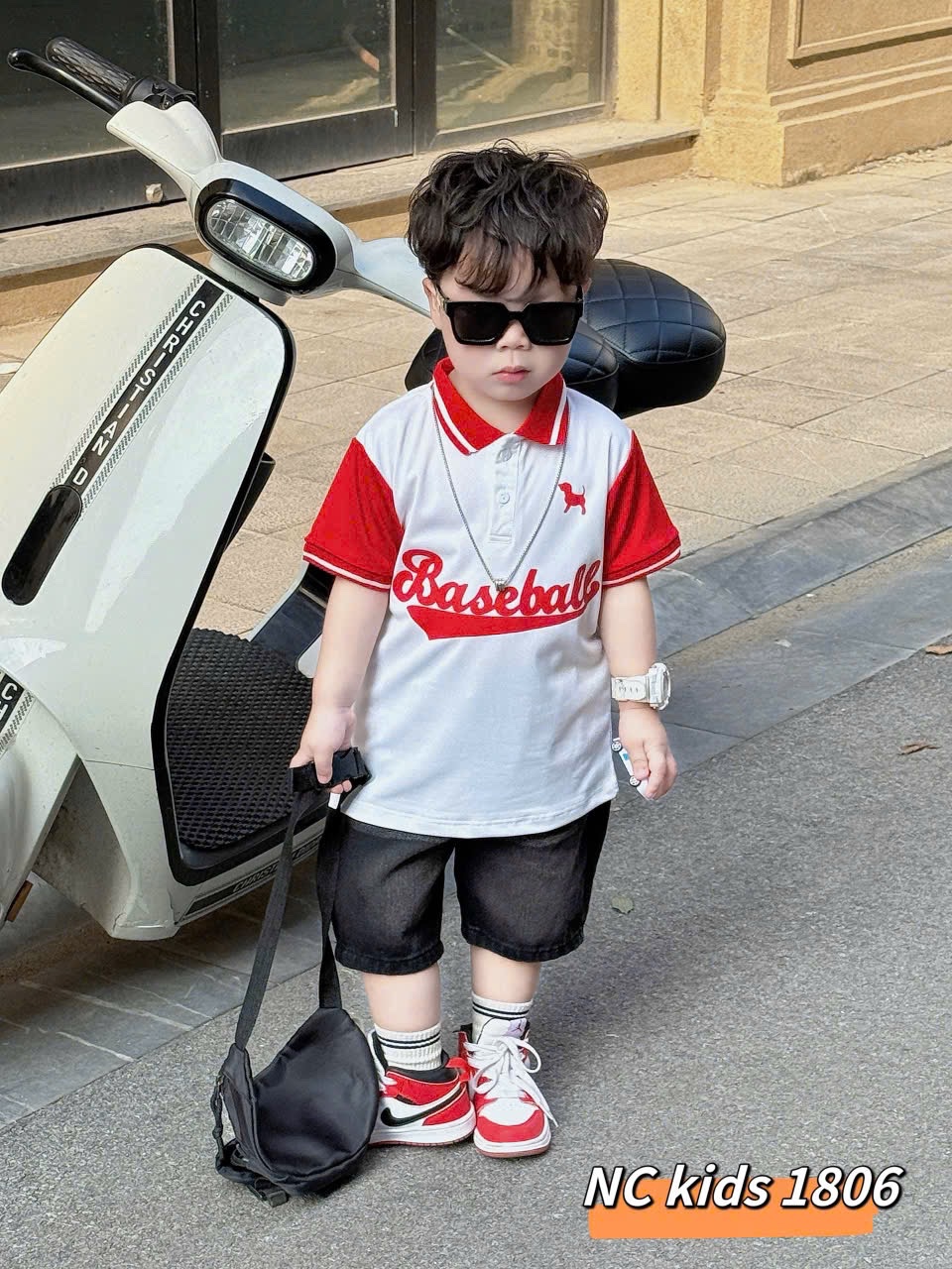 Sét bộ baball quần sooc đùi bò bé trai