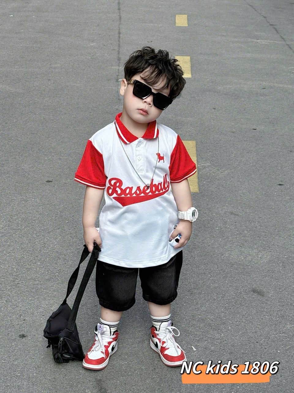 Sét bộ baball quần sooc đùi bò bé trai
