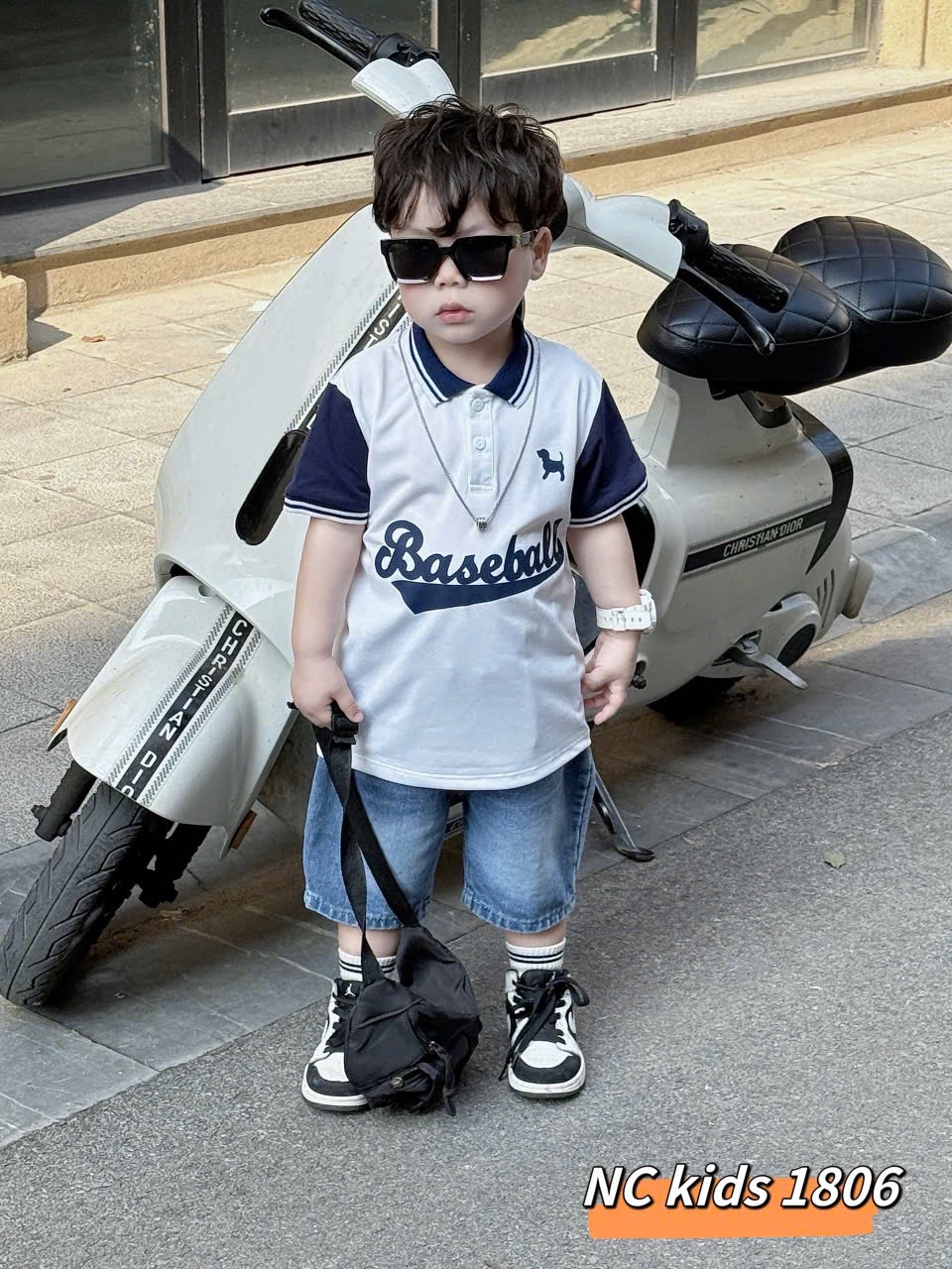 Sét bộ baball quần sooc đùi bò bé trai