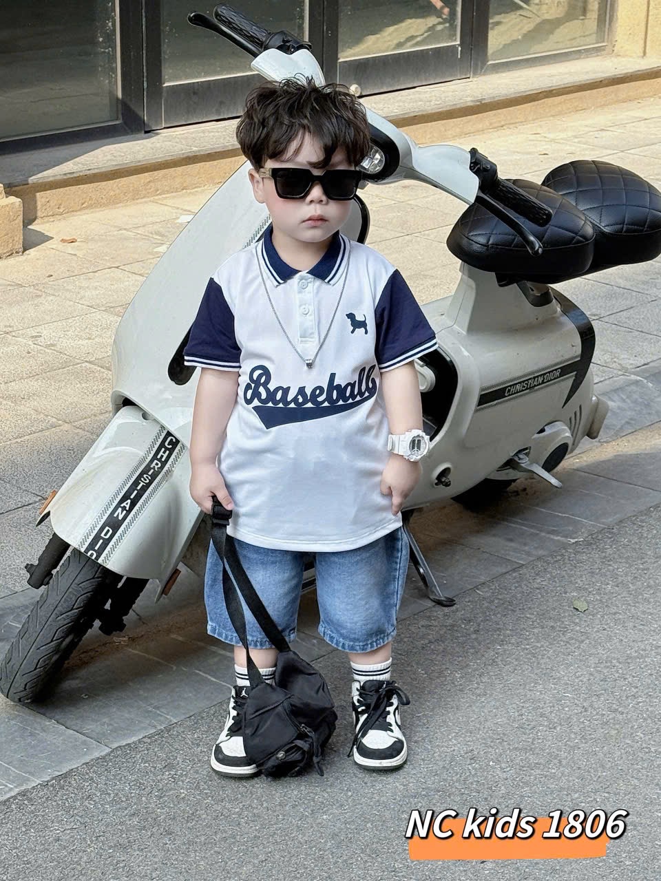 Sét bộ baball quần sooc đùi bò bé trai