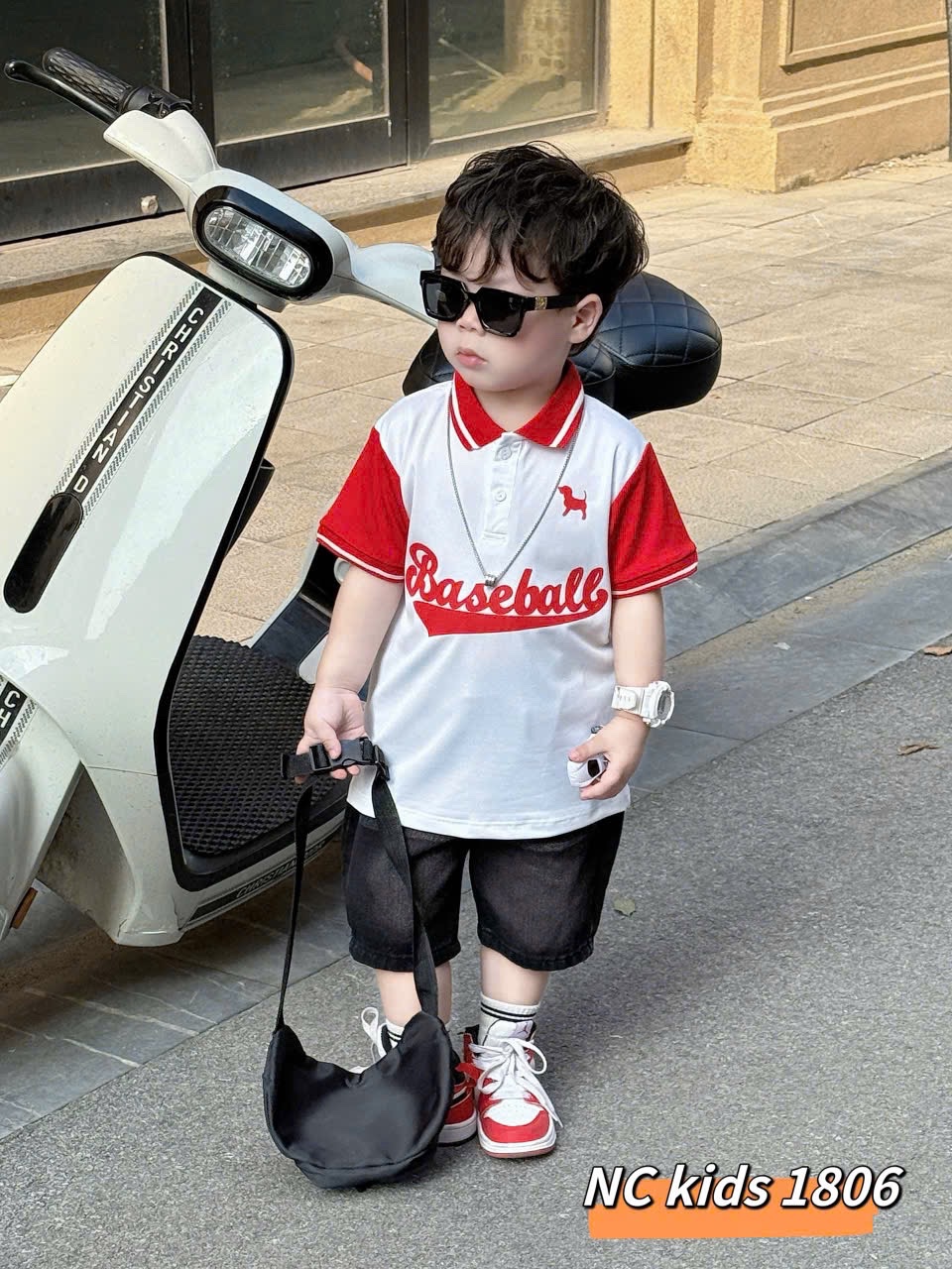 Sét bộ baball quần sooc đùi bò bé trai