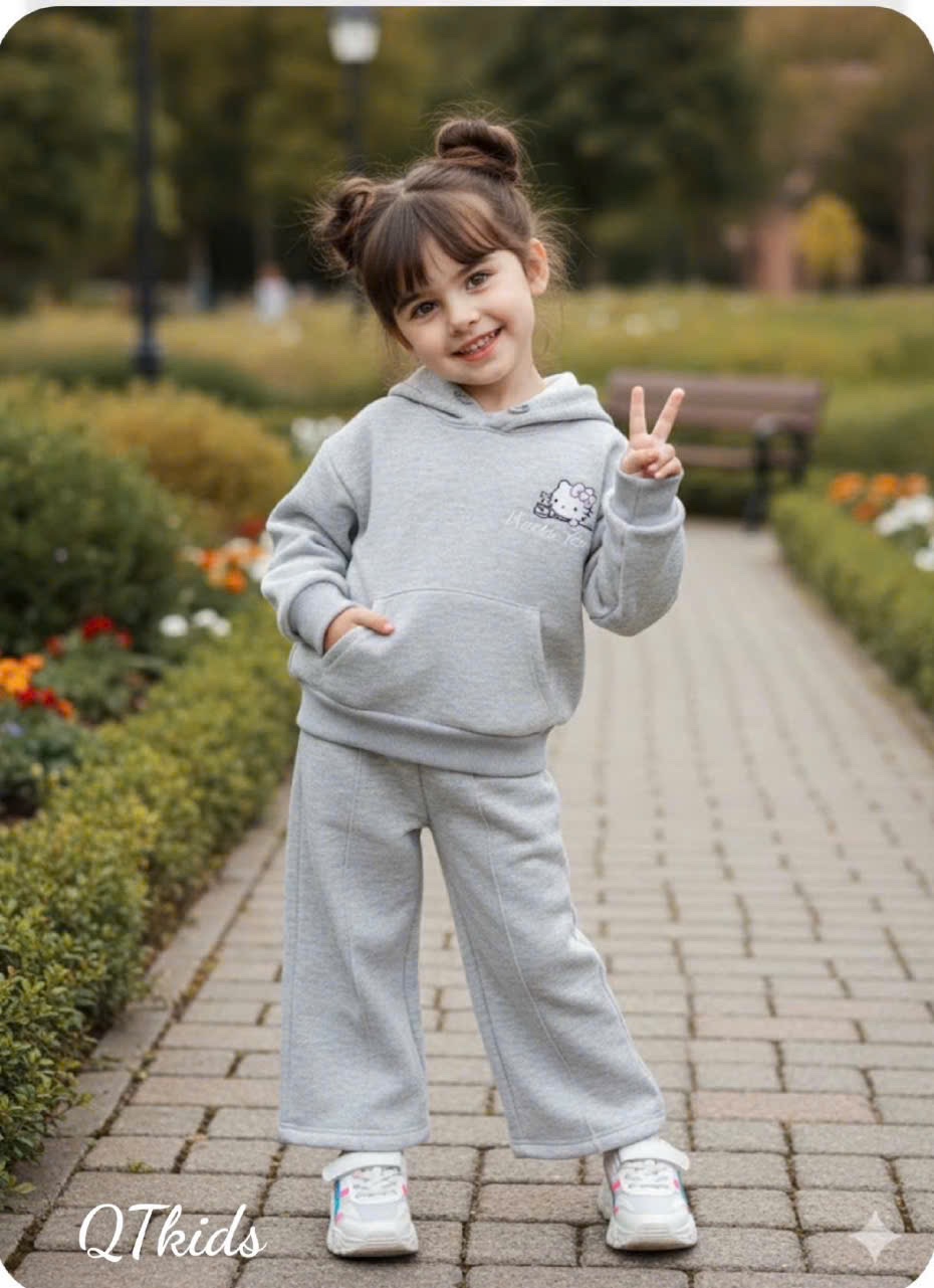 Sét bộ kitty qt lót lông mịn quần xuông bé gái