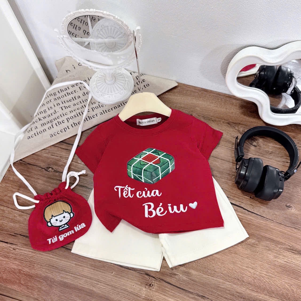 Sét bộ (váy ) đỏ tết bé trai gái