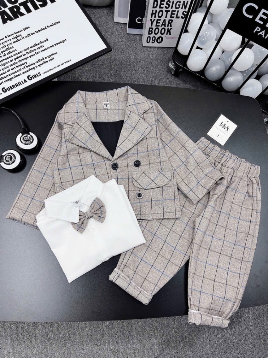 Sét vest 3 chi tiết cho bé trai