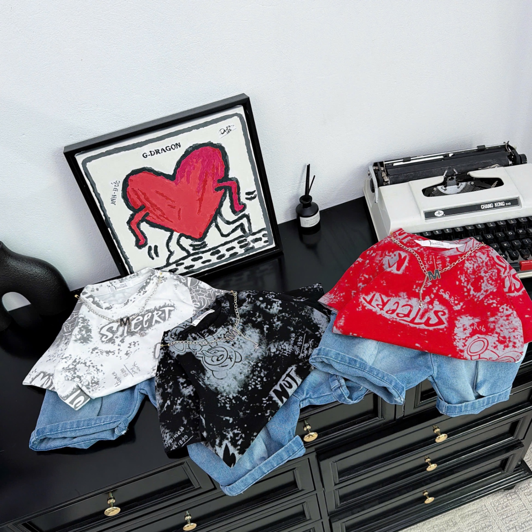 Sét bộ loang gấu quần sooc bé trai