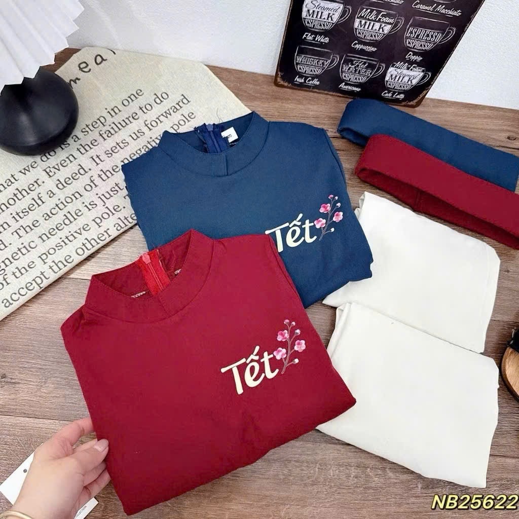 Sét áo dài tết kèm mấn nb bé trai