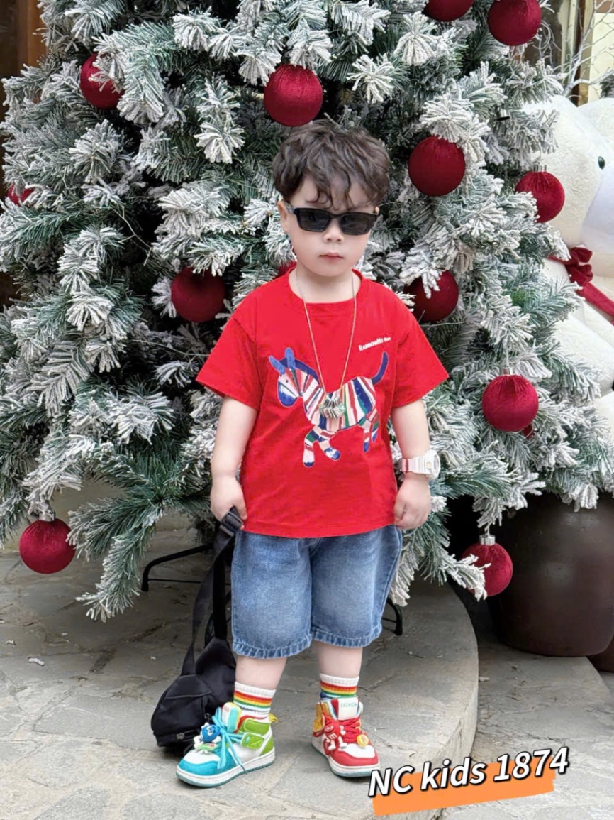 Sét áo ngựa quần sooc bò bé trai