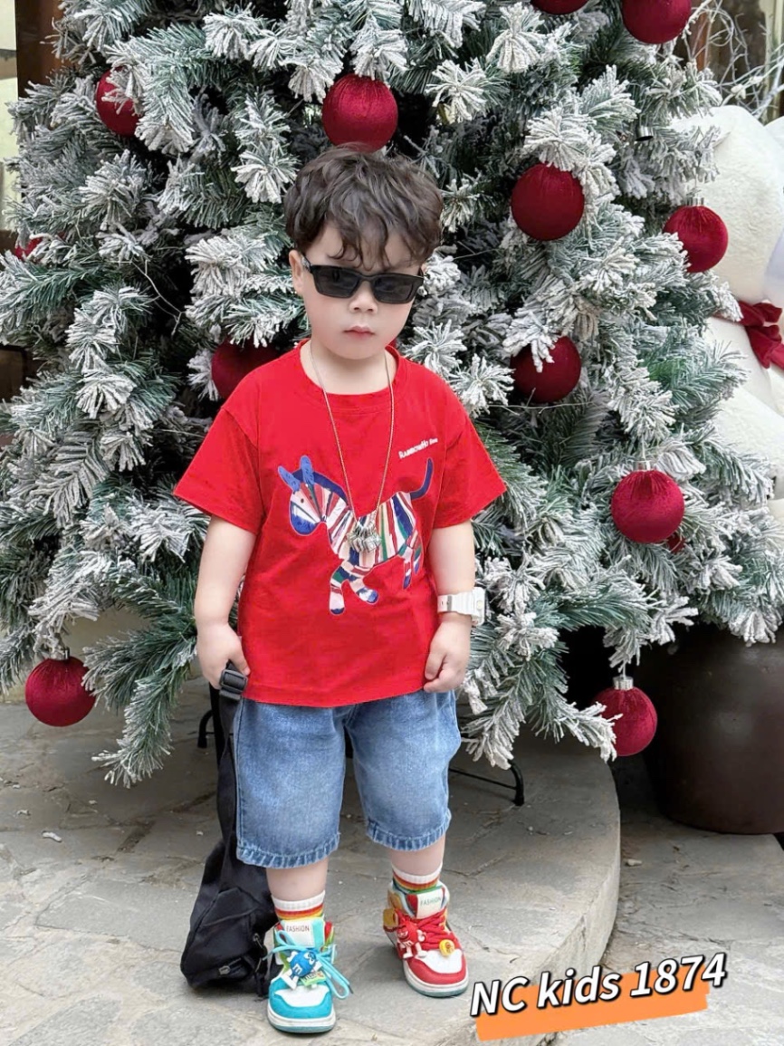 Sét áo ngựa quần sooc bò bé trai