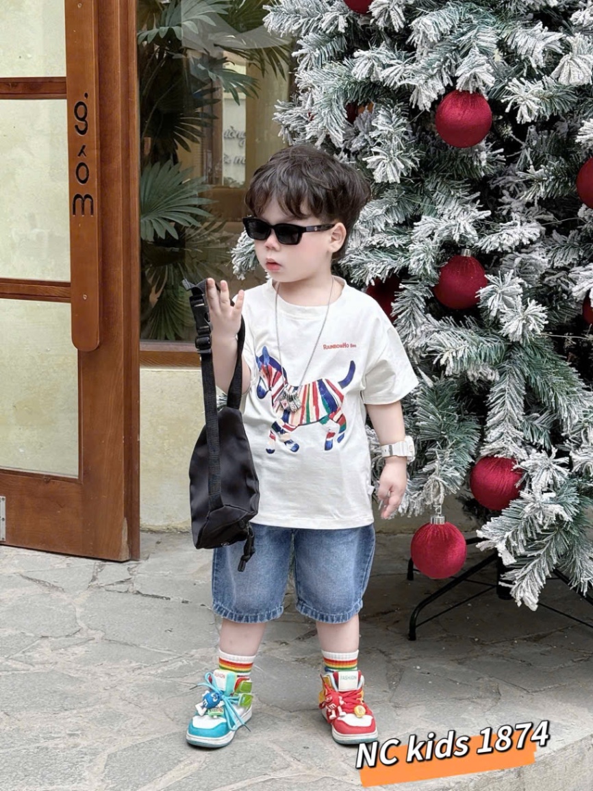 Sét áo ngựa quần sooc bò bé trai