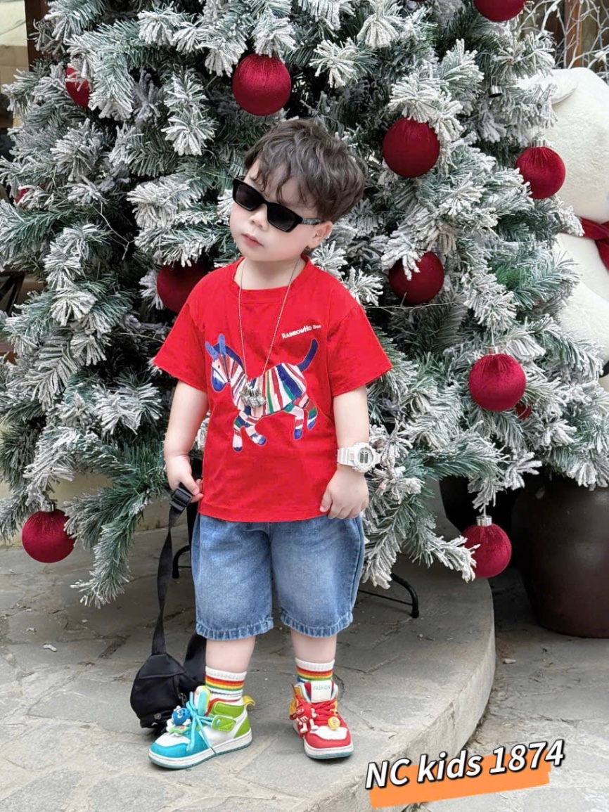 Sét áo ngựa quần sooc bò bé trai