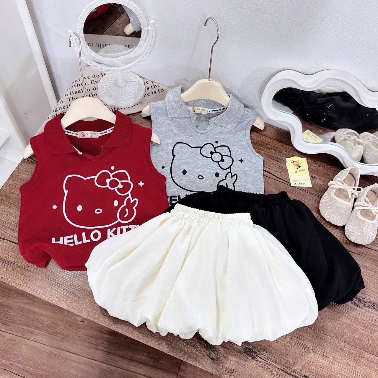 Sét bộ áo kitty cv bồng bé gái