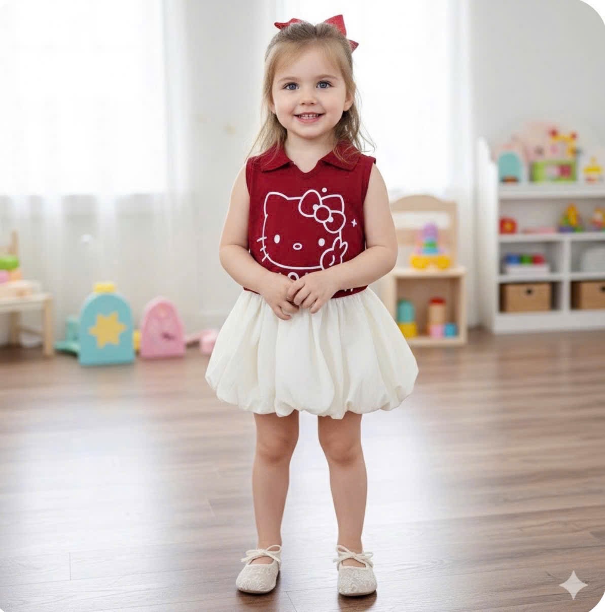 Sét bộ áo kitty cv bồng bé gái