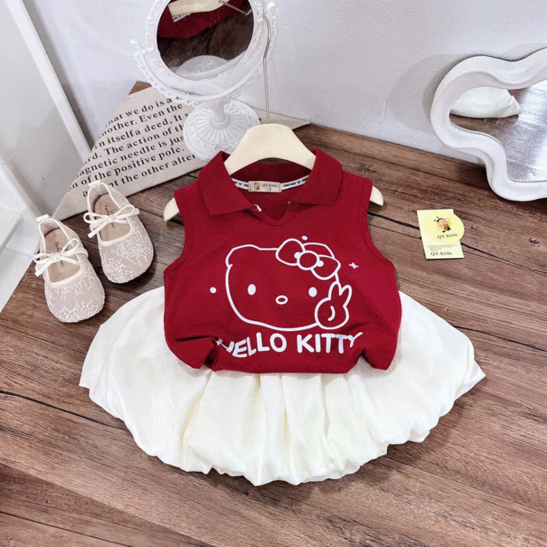 Sét bộ áo kitty cv bồng bé gái