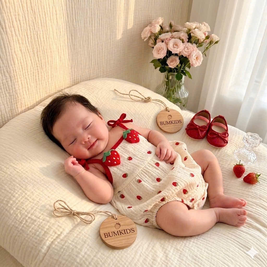 Body xô dâu tây cho bé gái