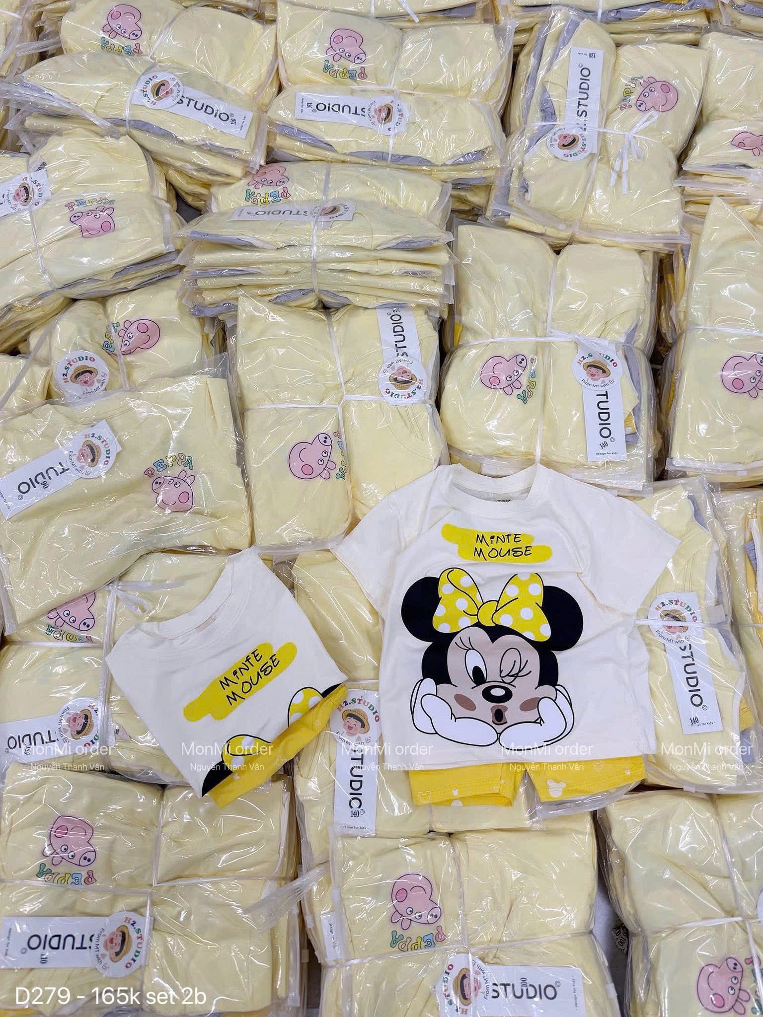 Sét 2 bộ cotton micky và peppa bé gái