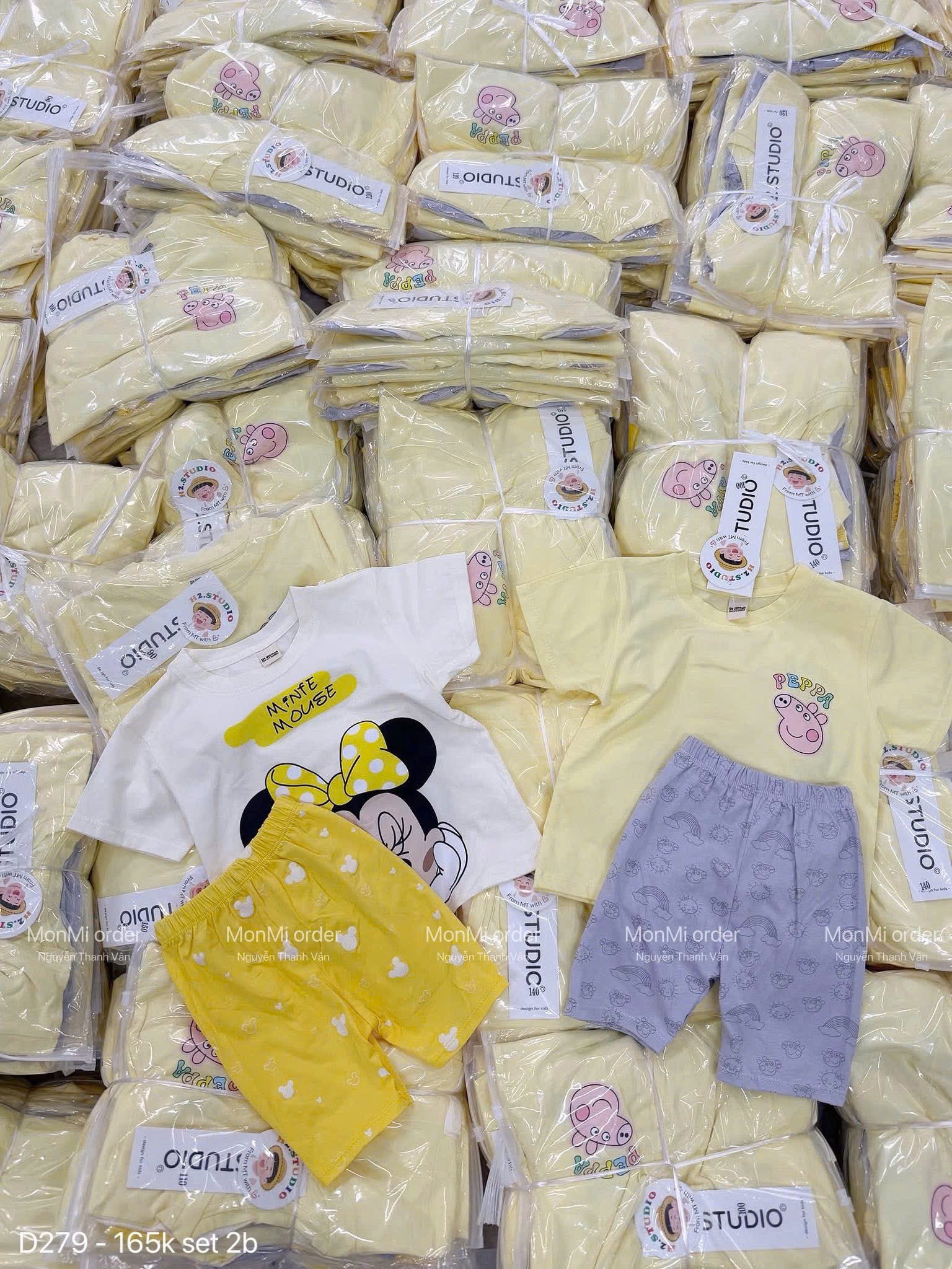 Sét 2 bộ cotton micky và peppa bé gái