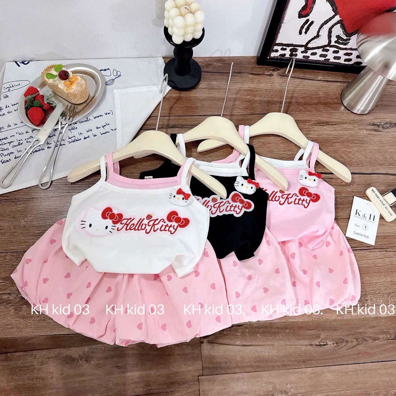 Sét 2 dây kitty cv bồng tim bé gái