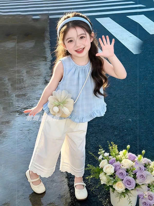 Sét 3 chi tiết áo sát nách quần xuông kèm túi cói sn