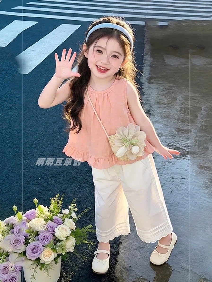 Sét 3 chi tiết áo sát nách quần xuông kèm túi cói sn