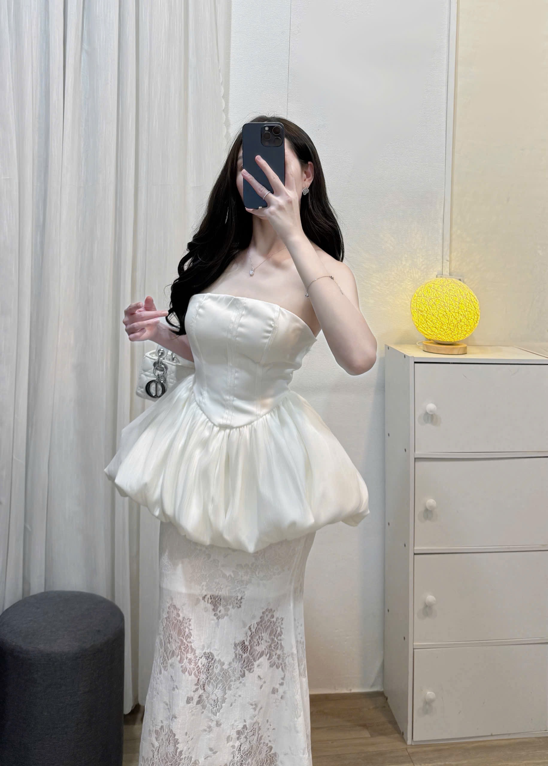 Sét áo 2 dây thân bồng cv ren bé gái