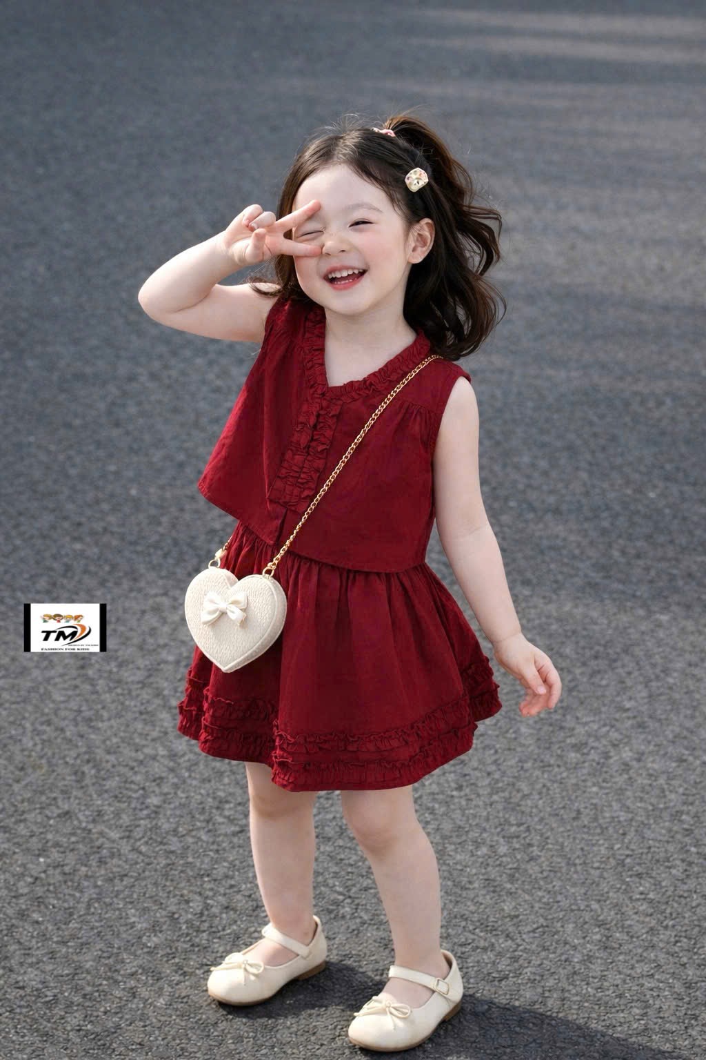 Sét áo croptop viền bèo cv tm bé gái