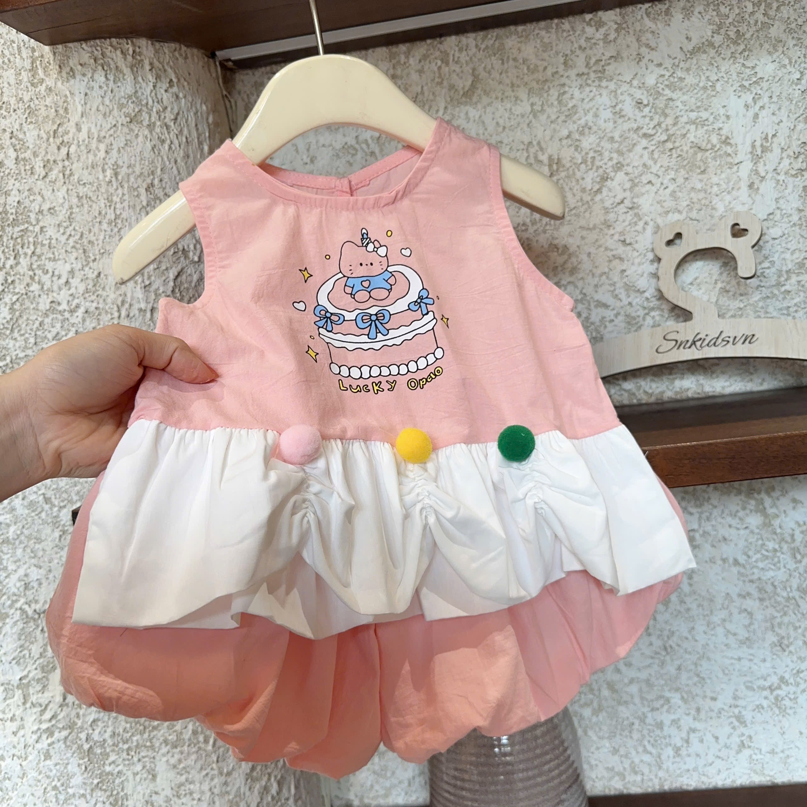 Sét áo đũi hồng vàng quần bồng sn bé gái