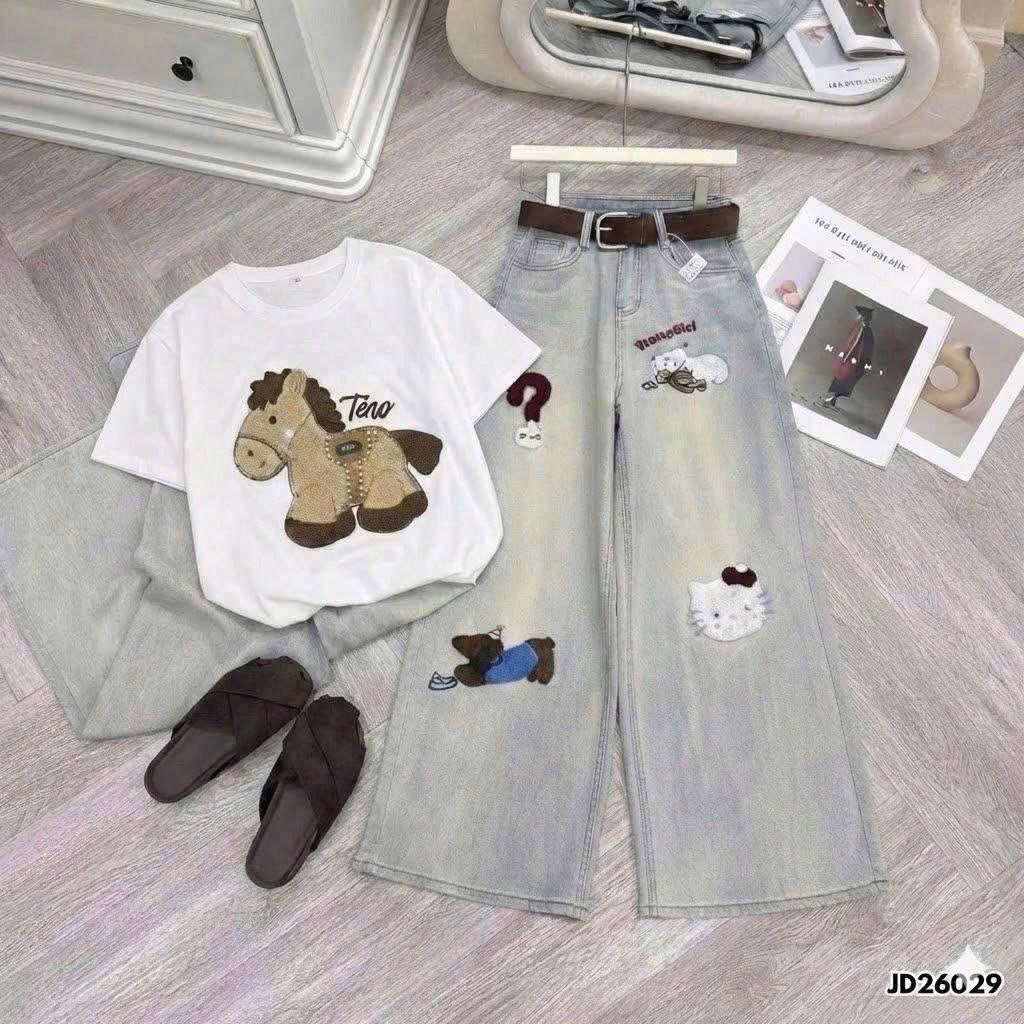 Sét áo ngựa quần bò xuông bé trai gái***