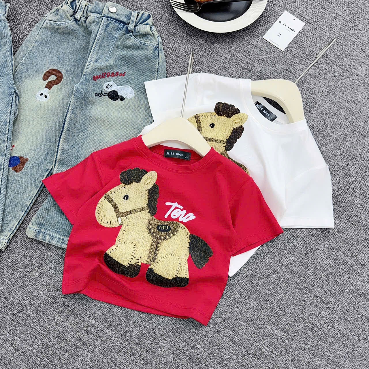 Sét áo ngựa quần bò xuông bé trai gái***