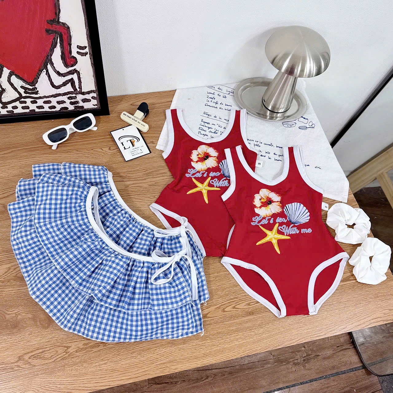 Sét bikini kèm cv caro bé gái