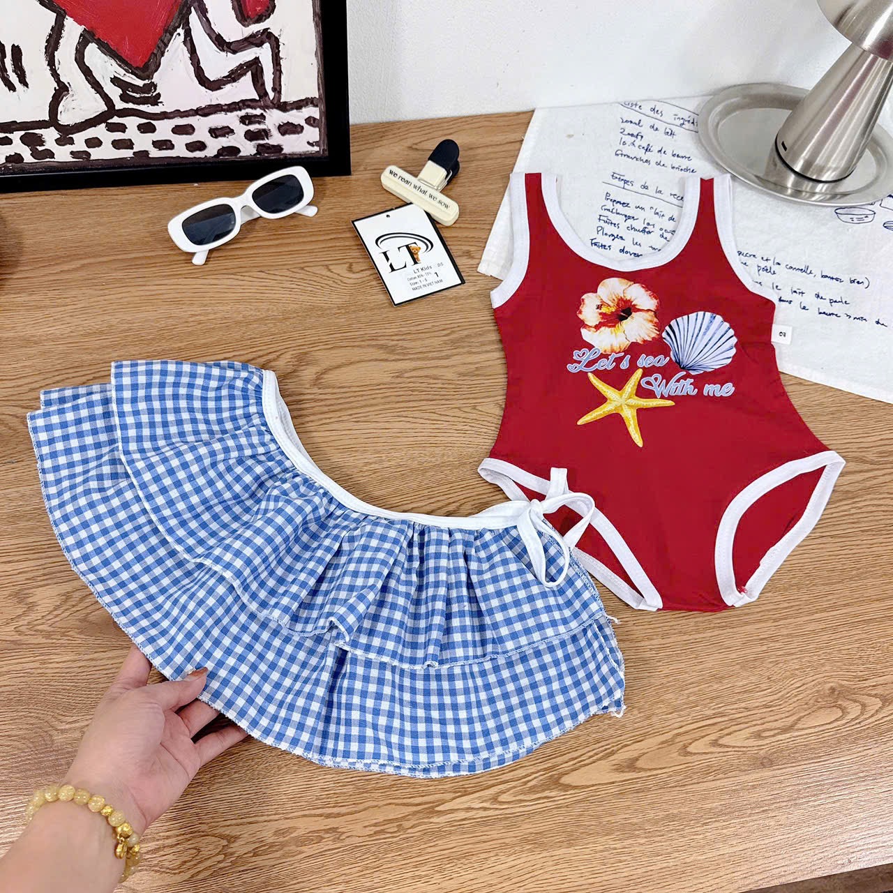 Sét bikini kèm cv caro bé gái