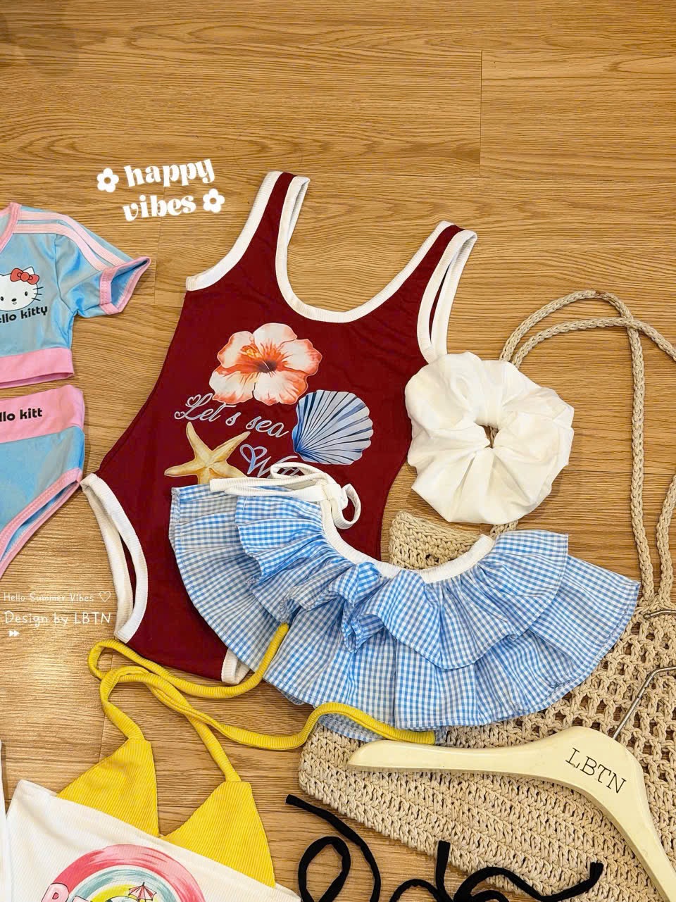 Sét bikini kèm cv caro bé gái