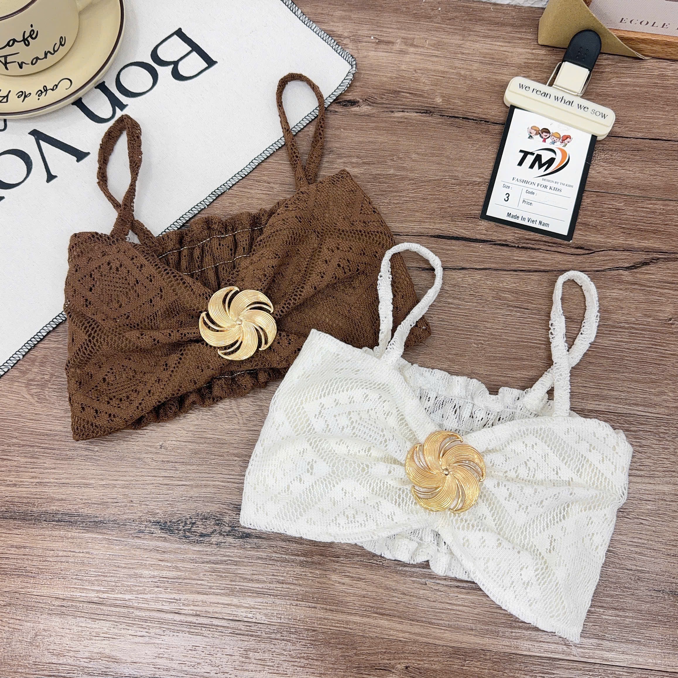 Sét bikini ren cao cấp 3 chi tiết bé gái
