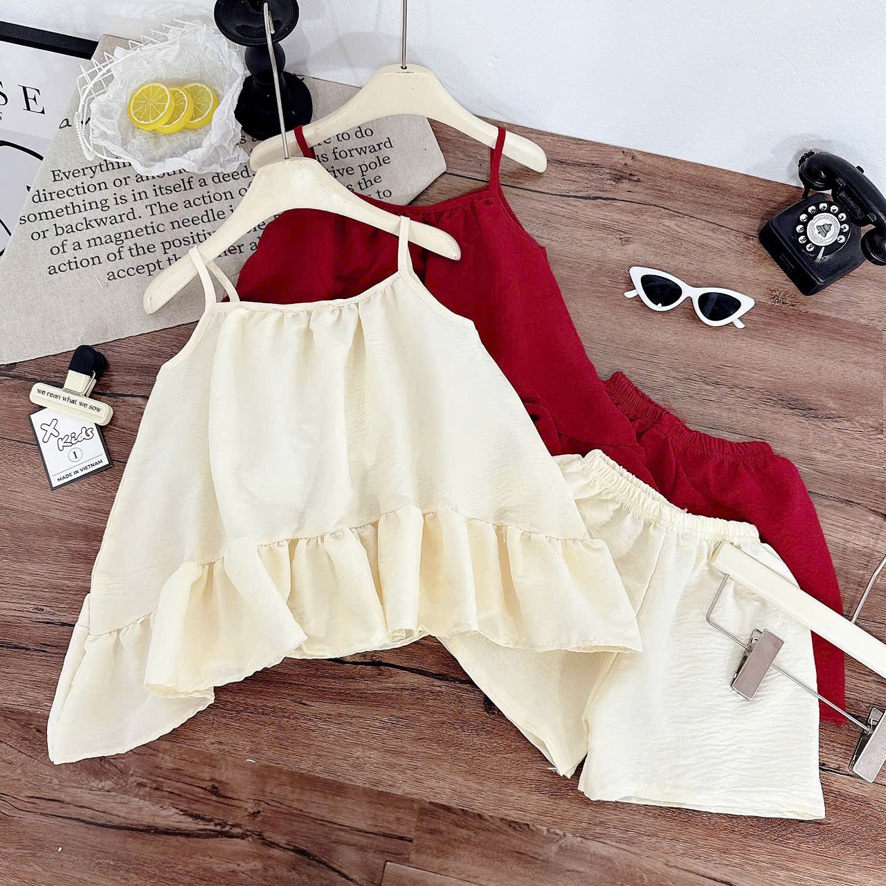 Sét bộ 2 dây đũi quần sooc bé gái