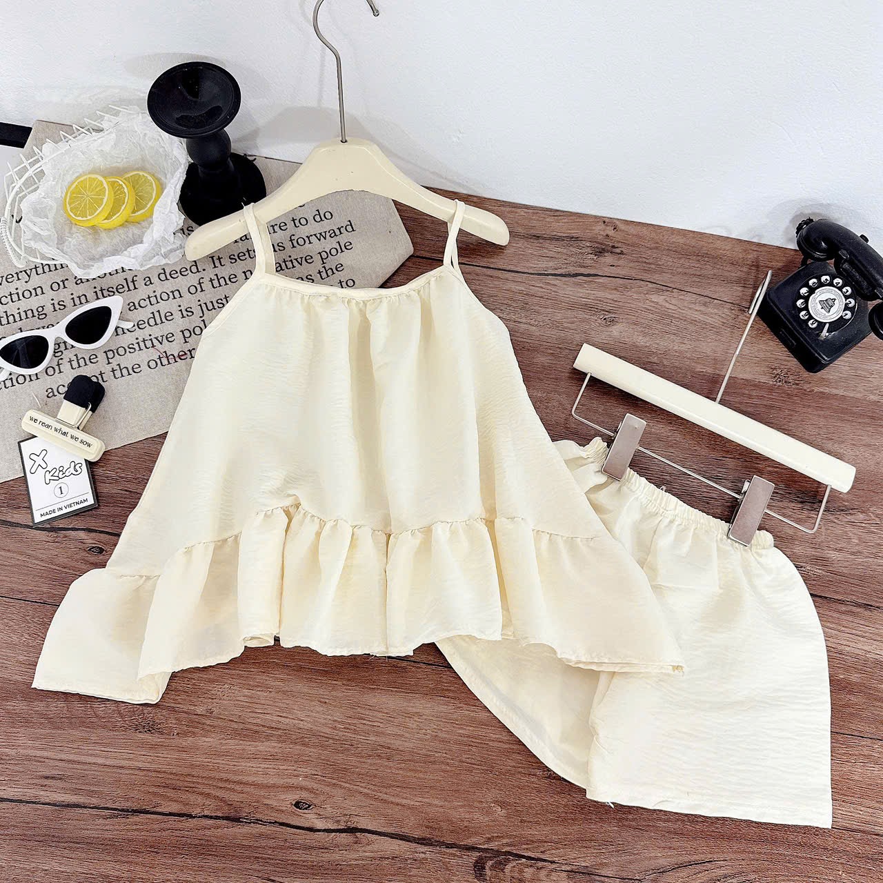 Sét bộ 2 dây đũi quần sooc bé gái