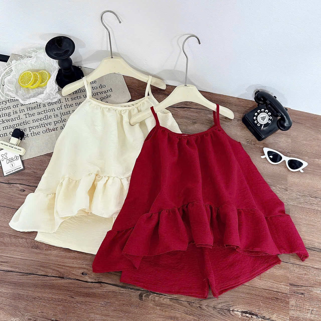 Sét bộ 2 dây đũi quần sooc bé gái