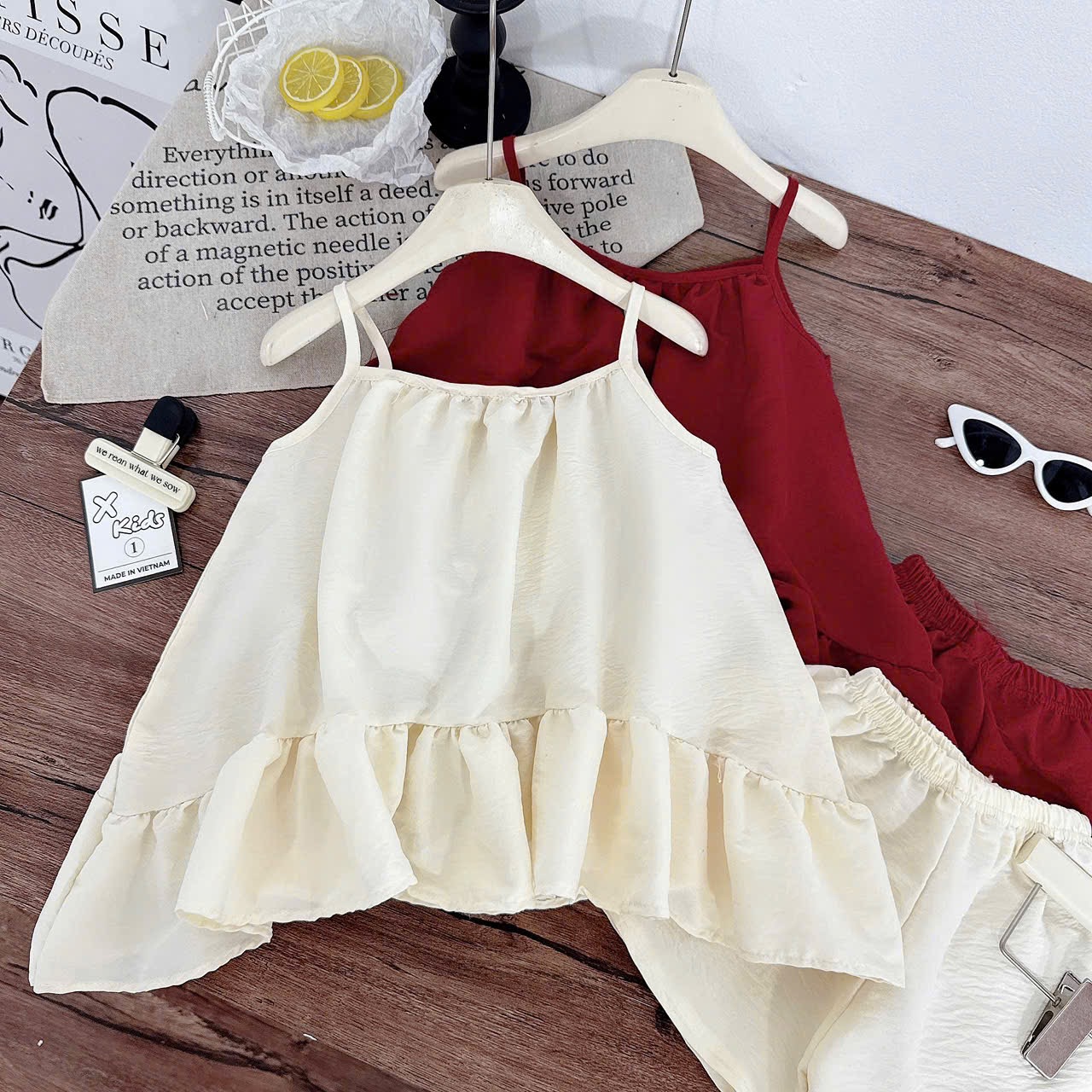 Sét bộ 2 dây đũi quần sooc bé gái