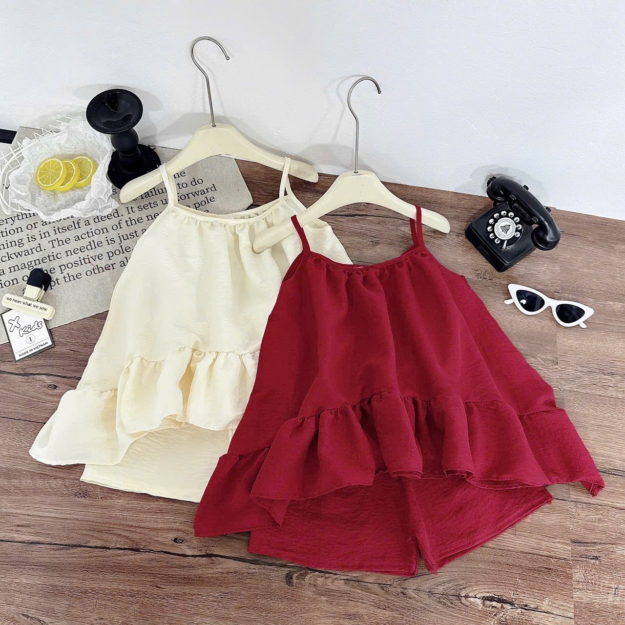 Sét bộ 2 dây đũi quần sooc bé gái