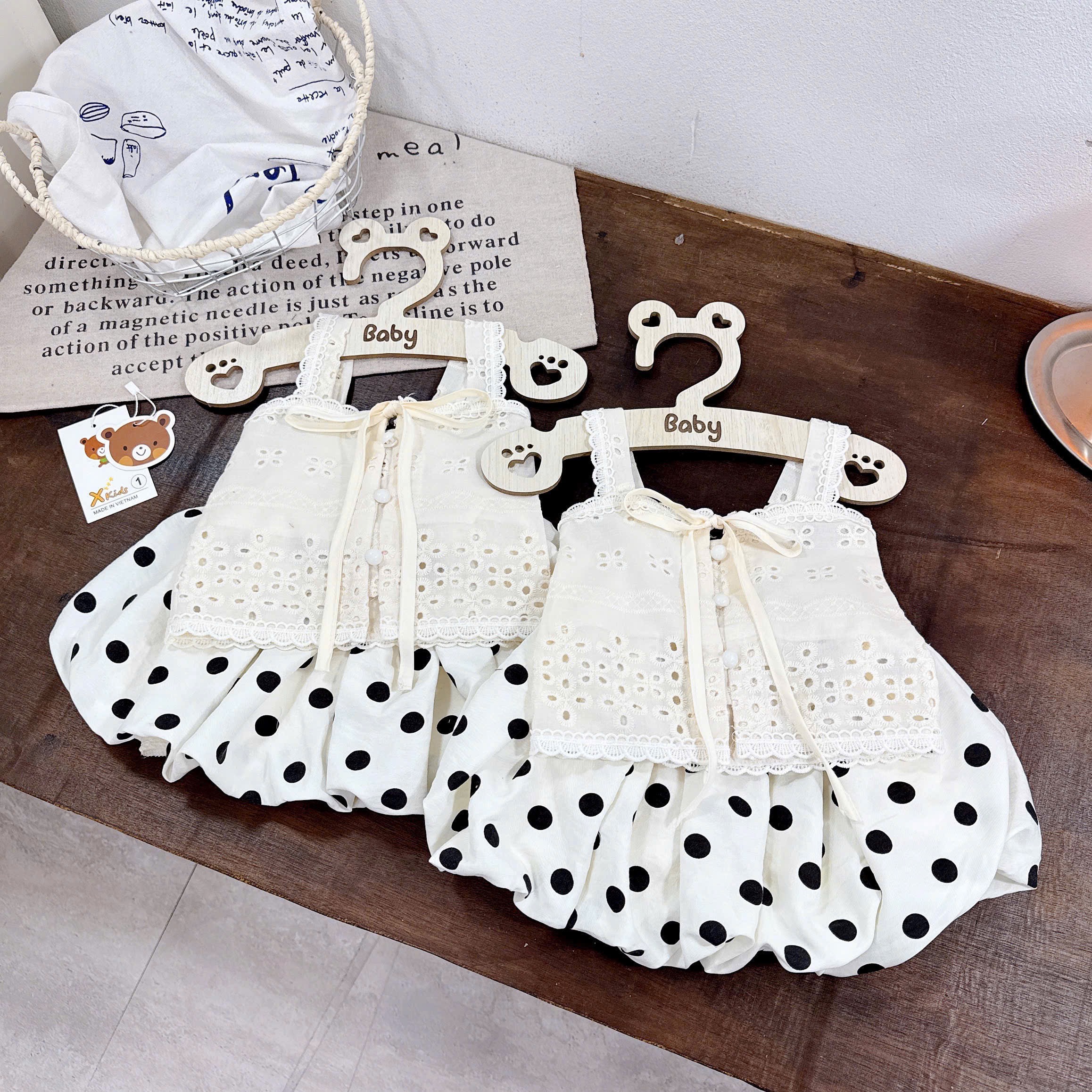 Sét bộ 2 dây quần bồng bi xk bé gái