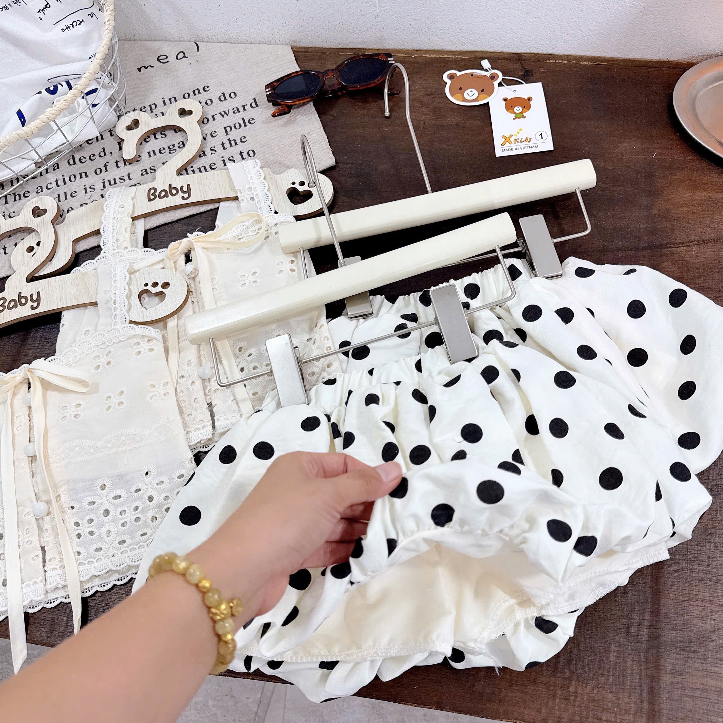 Sét bộ 2 dây quần bồng bi xk bé gái