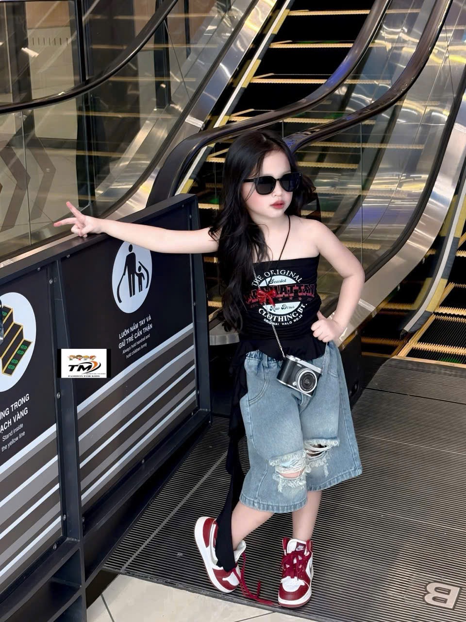 Sét bộ 2 dây quần sooc bò lửng bé gái