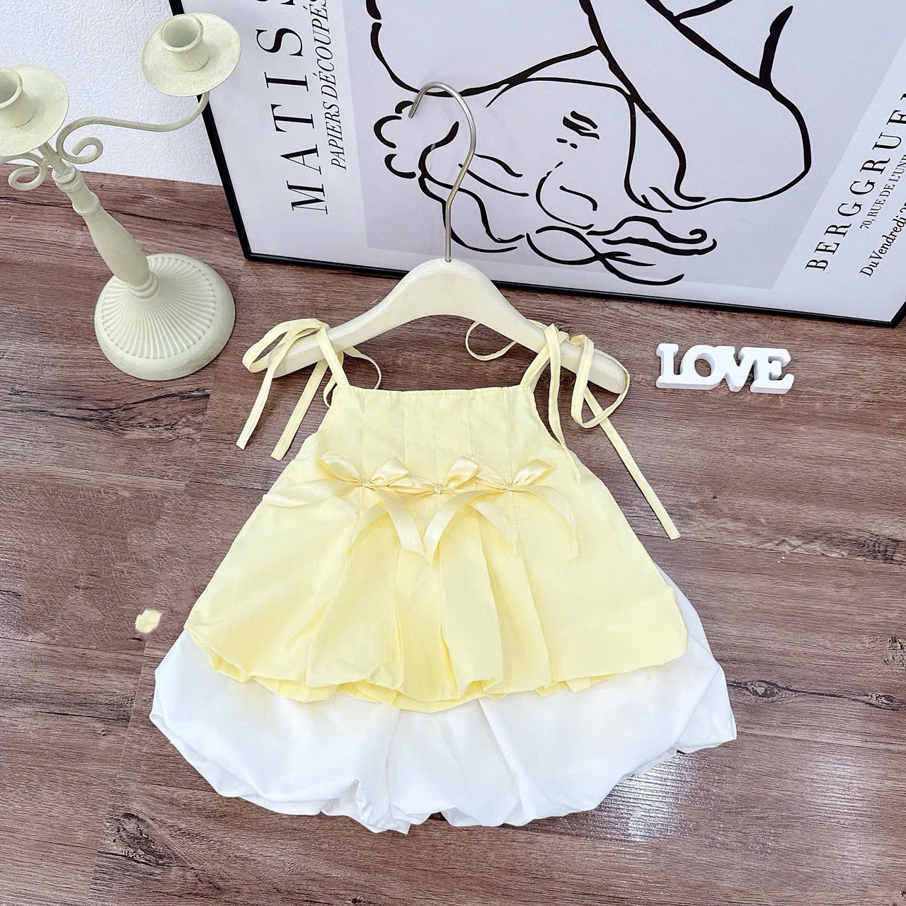 Sét bộ 2 dây vàng cv trắng bồng bé gái