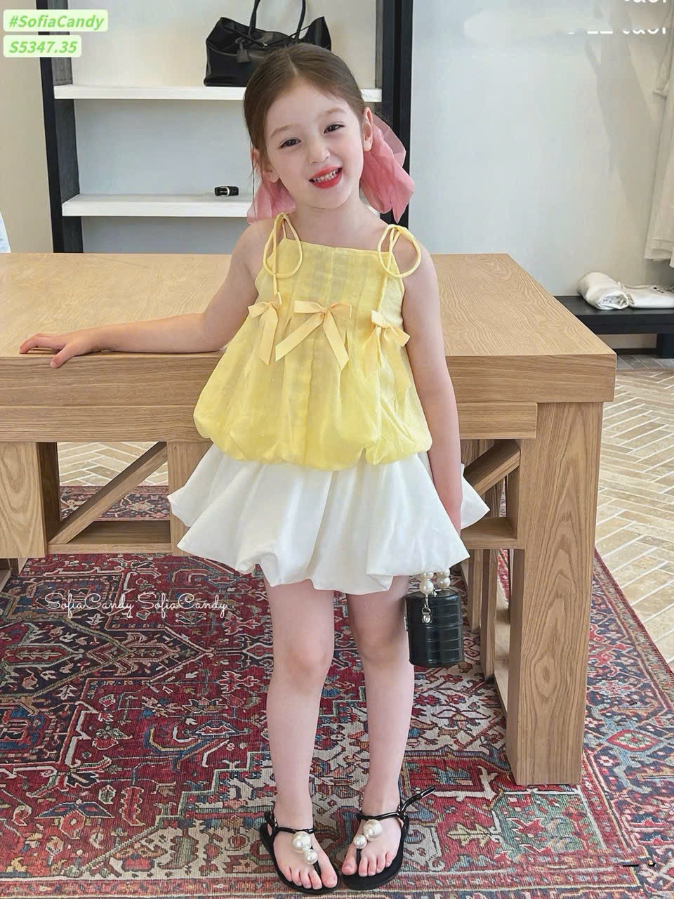 Sét bộ 2 dây vàng cv trắng bồng bé gái