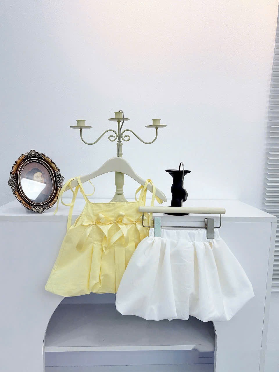 Sét bộ 2 dây vàng cv trắng bồng bé gái